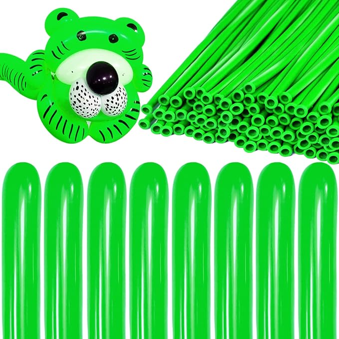 260 Green Long Balloons for Balloon Garland Thickening Skinny Latex Twisting by Kawkalsh