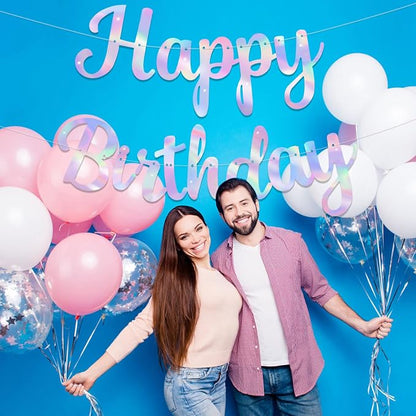 Glitter Happy Birthday Banner Sign Birthday Garland Wall Door Banners Flag - Image 3