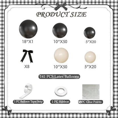 Black and Sand White Balloon Arch Kit - Image 7