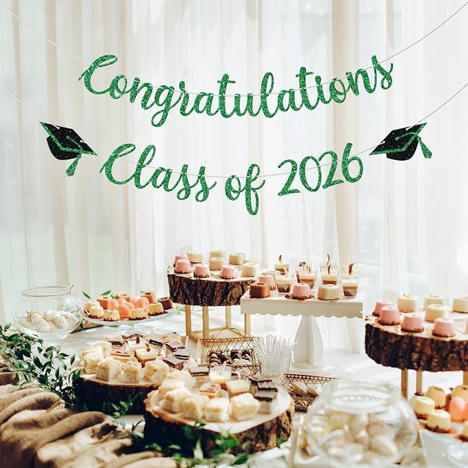 Congratulations Class of 2026 Banner, Congrats Grad Party Decor, 2026 - Image 6