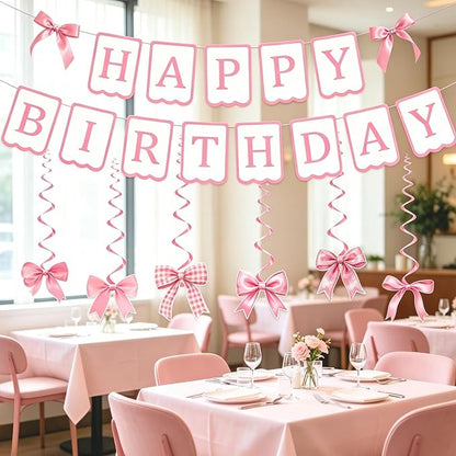 Bluegogo Pink Happy Birthday Banner - Image 7