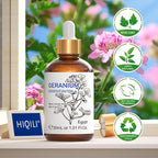 HIQILI 30ML Geranium Essential Oil， for Skin, Diffuser & Candle, 100% Pure and Natural - 1.01 Fl.Oz