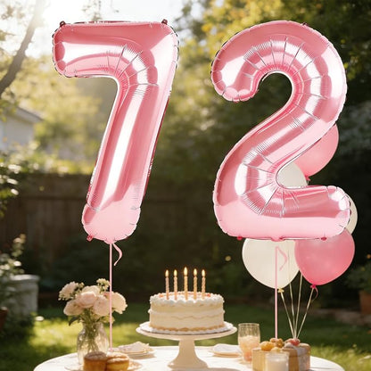 40 Inch Number 72 Balloons for 72nd Birthday Party Decorations, 0-100 Jewelry - Image 3