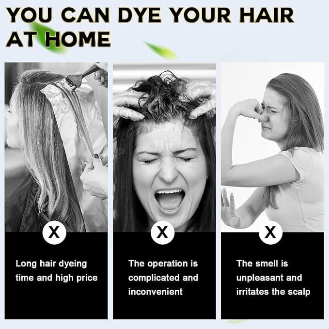 IIIMEIDU Hair Dye Shampoo 3 in 1 for Gray, Black Hair, Herbal Ingredients for Women Men, Grey Coverage 500ml (Chestnut)