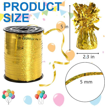 Frcctre 24 Pack Golden Balloon Weights Metallic Anchors Balloon Holder Foil - Image 2