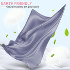 Mulberry Silk Pillow Cases Queen Size with Hidden Zipper, Ultra Smooth and Soft Breathable Cooling Silk Satin Pillowcase for Hair and Skin, Gifts for Women Men (Grayish Blue, 20x30 Inches, 1 Pack)