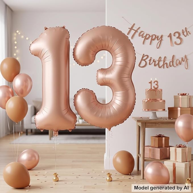 40 Inch Caramel Foil Number 13 Balloon - Image 3