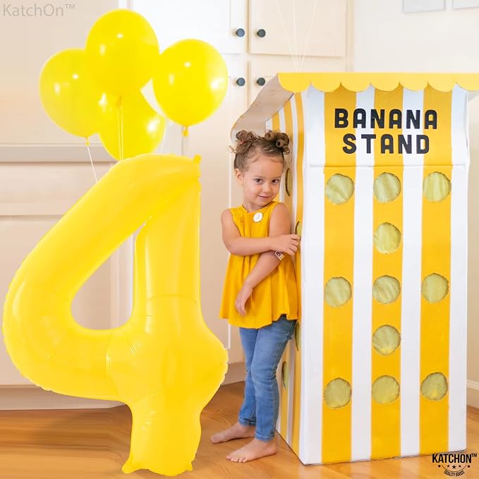 KatchOn Yellow Number 4 Balloons 40 Inch, 4th Birthday Decorations - Image 4