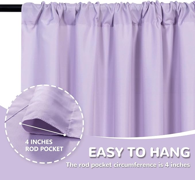 Lavender Backdrop Curtain for Parties Wedding Light Purple Background Curtains - Image 6