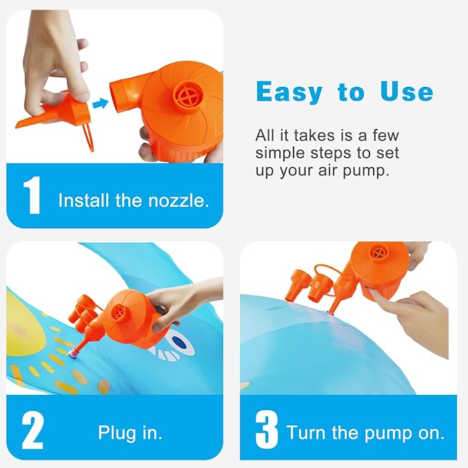 Electric Air Pump for Inflatables, Portable Quick-Fill Air Pump - Image 5