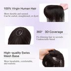 Hair Toppers for Women Real Human Hair 3D Bangs Clip 100% Human Toppers for Women 10 Inch Clip in Bangs Hairpieces(Brown Black)