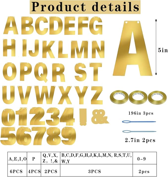 116 Pcs DIY Glitter Customizable Banner Kit Custom Banner Including 111 Letters - Image 2