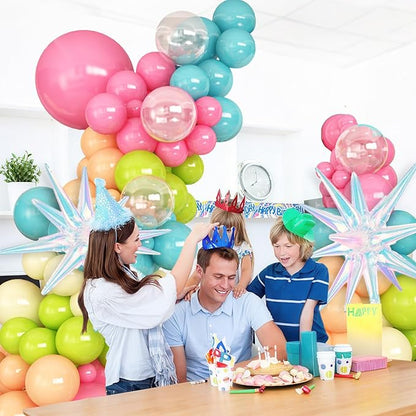HILAVO Summer Tropical Balloon Arch Garland Kit Iridescent Star Balloons and - Image 6