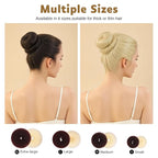 FANDAMEI Hair Bun Maker Set, Donut Bun Maker Set With 4pcs Dark Brown &4pcs Beige(2 extra-large,2 large,2 medium and 2 small), 5 pieces Hair Elastic Bands, 40 pieces Hair Bobby Pins (Brown and Gold)