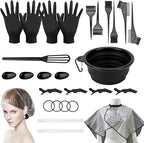 28 Pcs Hair Dye Coloring Kit,Hair Dye Tools for DIY Salon.Hair Dye Brush and Bowl Set, with Dye Brush/Ear Cover/Gloves/Comb/Hairpin/Hair Coloring Cape(Black)