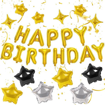 CANREVEL Happy Birthday Banner 13pcs 16 Inch Mylar Foil Letters by CANREVEL