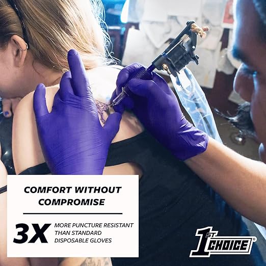1st Choice Nitrile Disposable Gloves, Large Nitrile Gloves, Disposable Latex Free Exam Gloves, 2 Boxes of 100, 3 Mil, Indigo