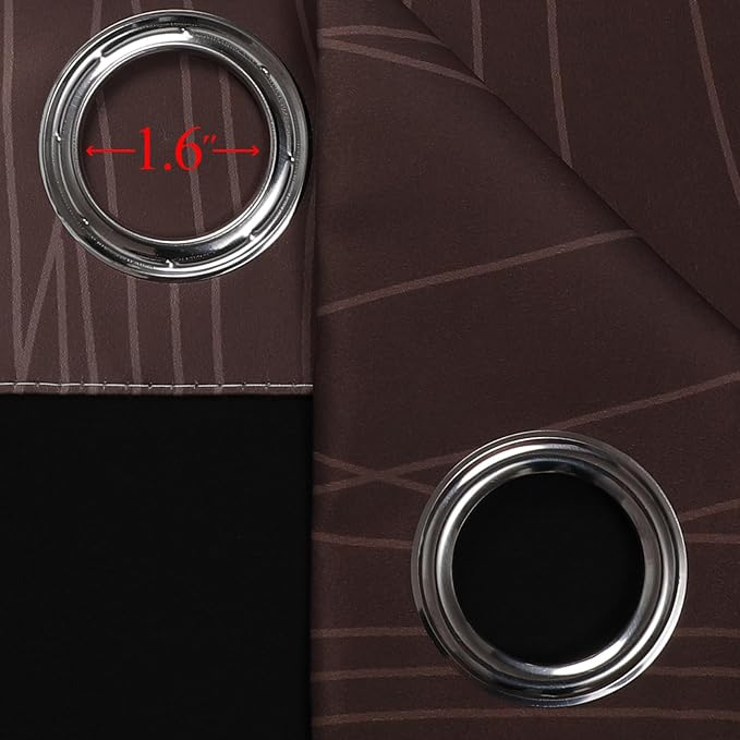 Brown and Greyish White Ombre Blackout Curtains - Image 7