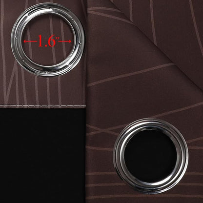 Brown and Greyish White Ombre Blackout Curtains - Image 7