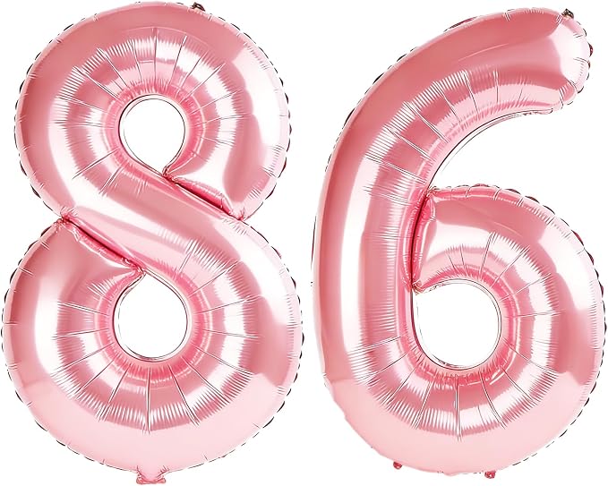 40 Inch Number 86 Balloons for 86th Birthday Party Decorations, 0-100 Jewelry by FOBELEC