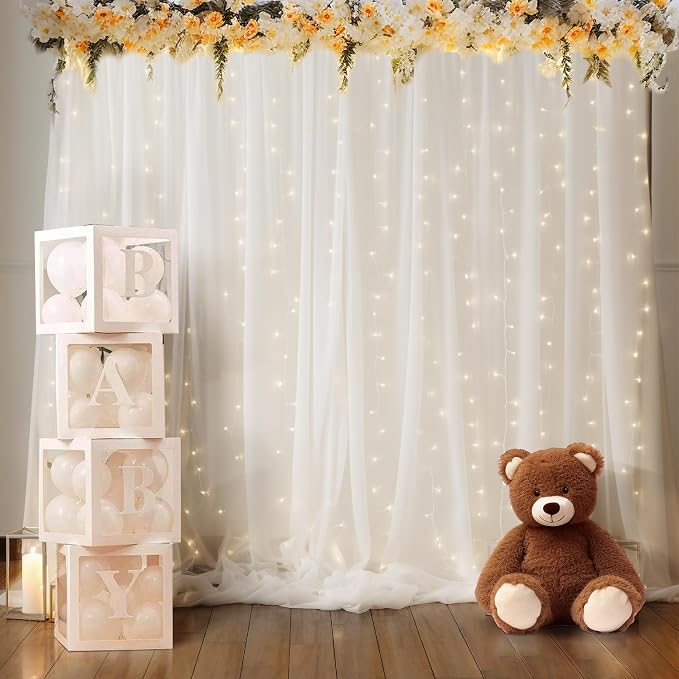 20x10ft White Tulle Backdrop Curtain - Image 3