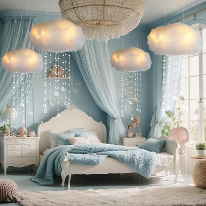 Marsui Artificial Cloud Props LED Hanging Cloud Light String Fake Imitation 3D - Image 5
