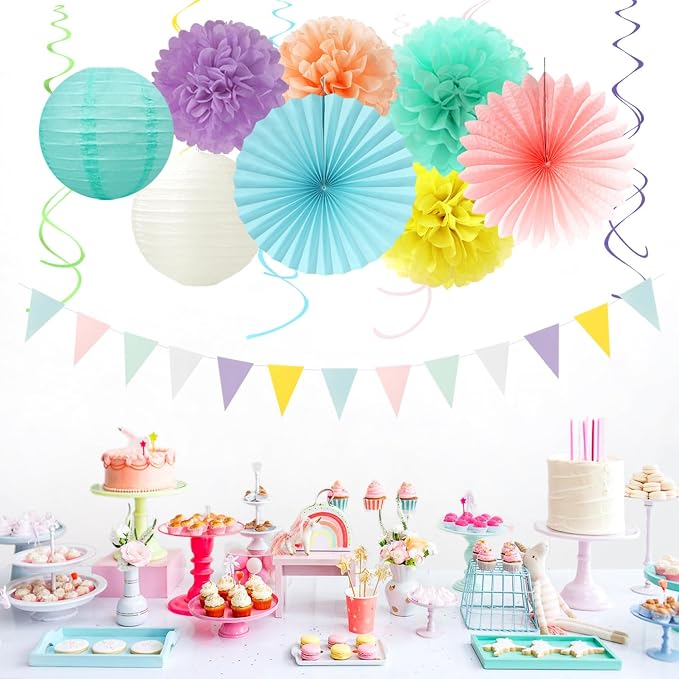Pastel Rainbow Party-Decorations - Image 5
