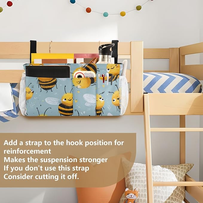 Bedside Caddy Metal Frame Hanging Organizer Bunk Bed Dorm Accessories Hook And - Image 6