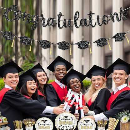 Pre Strung Congratulations Decorations Banner Graduation Class of 2026 Black - Image 5
