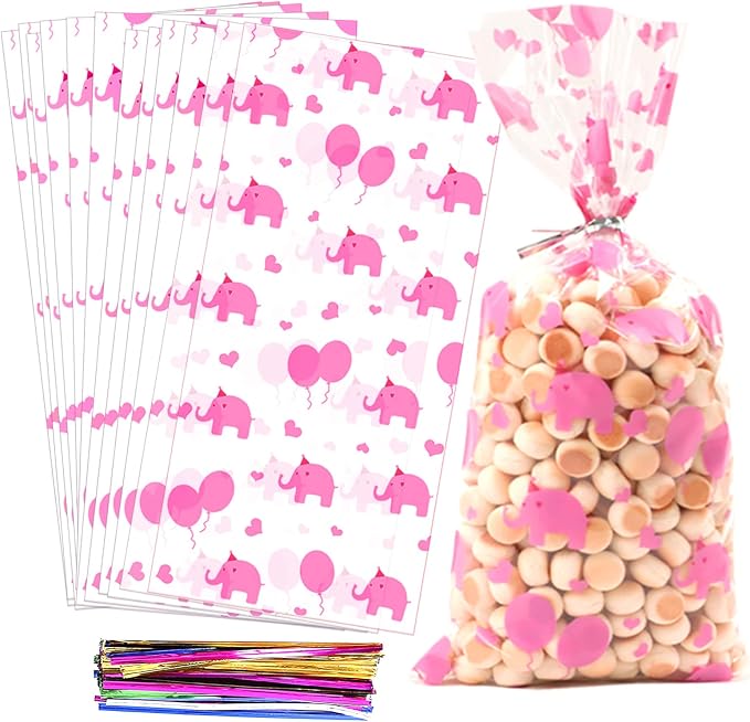 COQOFA 100 Pcs 5"X11" Gift Wrap Cello Cellophane Treat Bags Party Favor bag by COQOFA