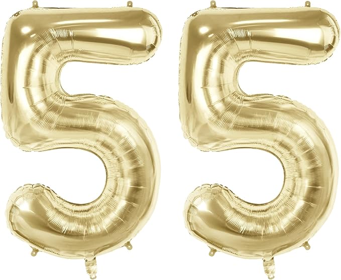 Number 55 Balloons for 55th Birthday Party Decorations, 40 Inch 0-100 by Joycard
