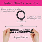10 Pcs Black Small Satin Hair Ties No Damage for Women Girls Thick Thin Hair, Small Satin Scrunchies Hair Ties Skinny Hair Elastic Bands Ponytail Holders for Women Hair Accessories
