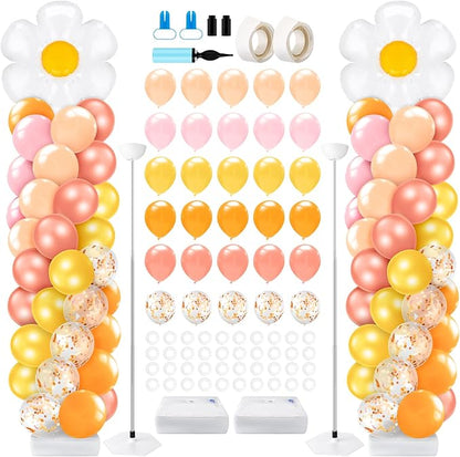 Kasyat 2 Set Groovy Daisy Balloon Column Stand Kit by Kasyat