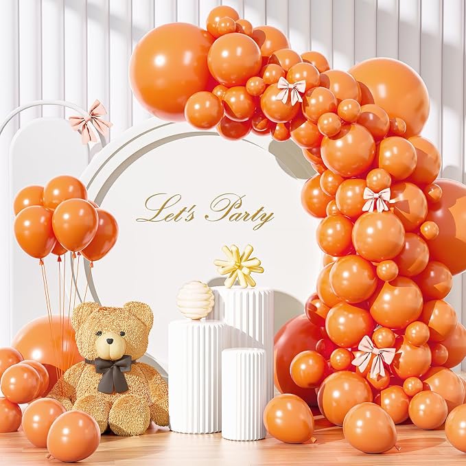135pcs Orange Balloons Garland Kit Different Sizes of 18 12 10 5 Inch Orange by YISHEBAPA