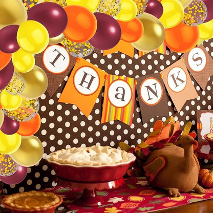 50 Pcs 12 Inch Fall Balloons Fall Birthday Party Decorations Burgundy Orange - Image 6