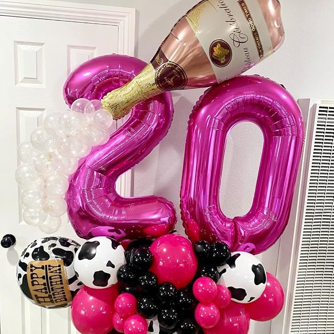 Hot Pink 20 Balloon Numbers, 40 Inch 20 Birthday Balloon Foil Mylar Number 20 - Image 3