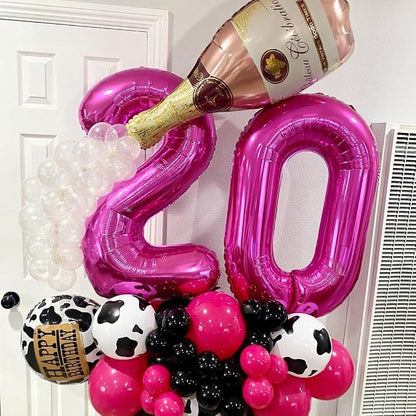 Hot Pink 20 Balloon Numbers, 40 Inch 20 Birthday Balloon Foil Mylar Number 20 - Image 3