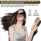 Hair Brush Set for Women & Men, Natural Bamboo Bristles Wet Dry Flat Paddle Detangling Bamboo Brushes Fit All Types Hair, Brush Cleaner Tool included - 3 Pack