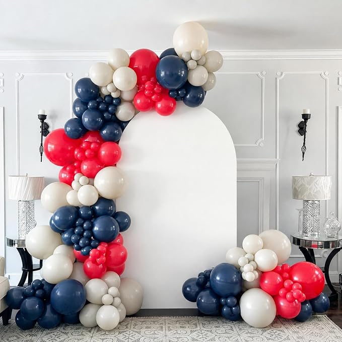 Red White Blue Balloons Arch kit 4th of July Navy Royal Blue Red Sand White - Image 6