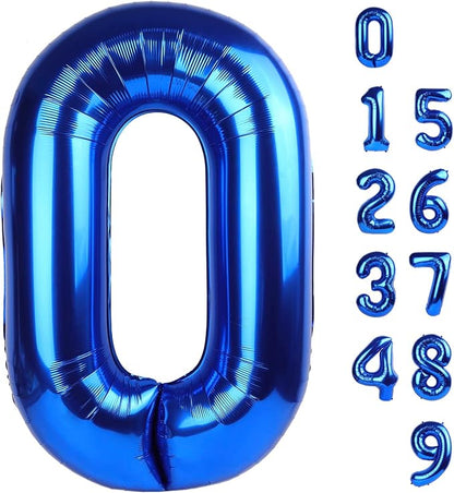 Number Balloons Blue Number 0 for 10 100 Birthday Decorations, 40 Inch | Jumbo by Mluchee