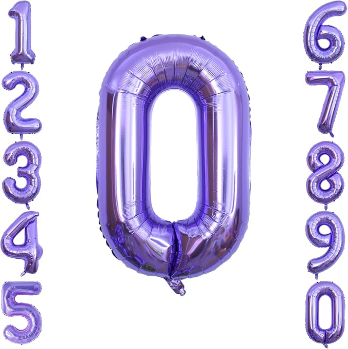 Purple Number 0 Balloon 40 Inch, Large Lavender Mylar Foil Number 0 by Unknown