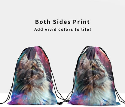 Lovely Cat Gymnastics Grip Bag Colorful Sky Gym String Bag - Image 3