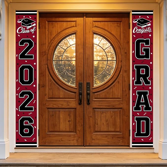 2026 Graduation Decorations, Congrats Grad Banner Backdrop by Gatherfun