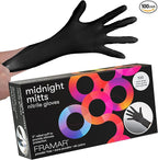 FRAMAR Black Nitrile Gloves Disposable Latex Free – Extra Large Nitrile Gloves xl, For Hair Dye, Cleaning, Tattoo, Mechanics – Extra Durable & Resistant, 12 Inches Long – 100 Pack
