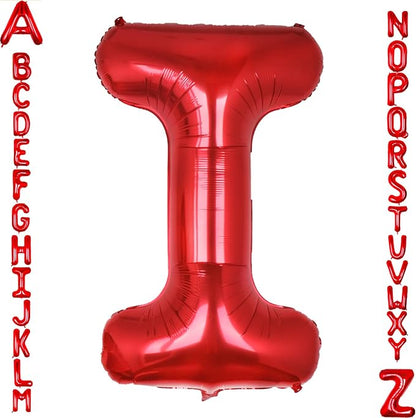 AULE 40 Inch Red I Balloon Letter Foil A-Z Birthday Big Alphabet | Birthday by AULE