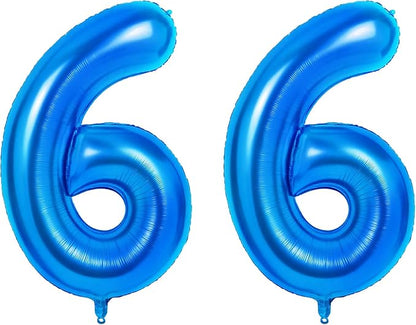 Number 66 Balloons for 66th Birthday Party Decorations, 0-100 Large No.66 by Joycard