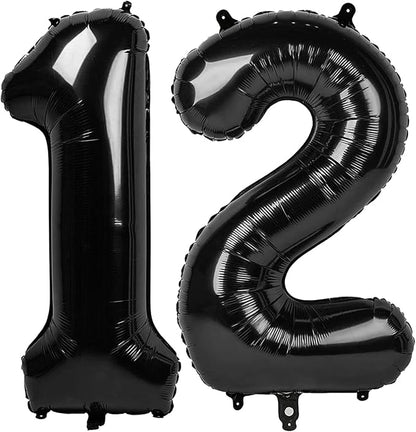 Numbers 10 Balloon 40Inch Black Balloons by Argthjy