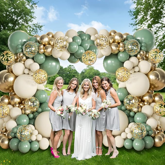 MEBAY Sage Green Balloon Arch Kit - Image 5