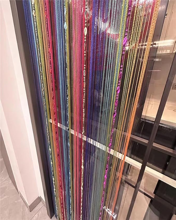 ave split 100cmX200cm Decorative Door String Curtain Beads Wall Panel Fringe - Image 4