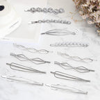 12 Pcs Hair Pins Set,Pearl Hair Clips Geometric Hair Pins Metal Hairpin,Minimalist Hair Styling Jewelry,Wedding Dainty Hair Barrettes Accessories,Bobby Pin for Girl Women